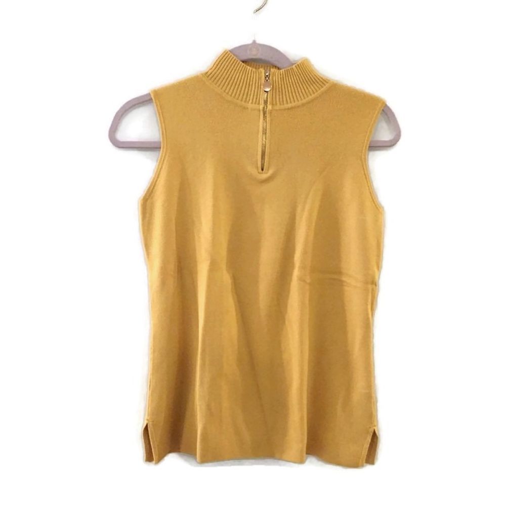 PREMISE STUDIO Mustard mock neck sleeveless top